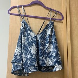 Floral silk tank